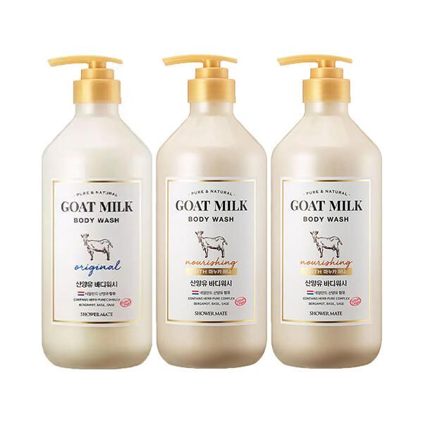 상품 이미지: 샤워메이트 산양유 오리지널 바디워시 800ml, 1개+산양유 마누카 바디워시 800ml, 2개