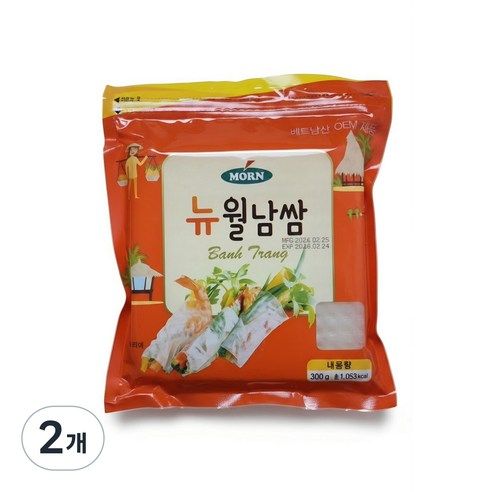 상품 이미지: MORN 뉴 월남쌈 라이스페이퍼 사각, 300g, 2개