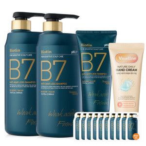 상품 이미지: B7 약산성 탈모 샴푸 (브랜드특가세일) 1000ml+1000ml+200ml+10매+핸드크림증정