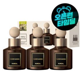 상품 이미지: (1+1+1) 쿤달 차량용 방향제 3가지향 75ml 본품 3개+우드 볼스틱 3개
