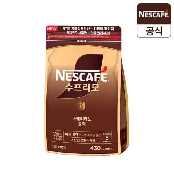상품 이미지: [무배+5만원이상머그] 네스카페 수프리모 아메리카노 블랙 리필 430g 1개
