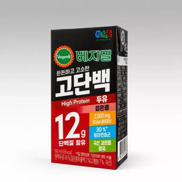 상품 이미지: 정식품 고단백 두유 검은콩 베지밀  190ml 72팩