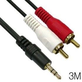 상품 이미지: (3M) 오디오 스테레오 3.5mm to RCA 2선 변환 케이블 연결/AUX/스피커/선/오디오/기타/옥스/연장/음향/앰프