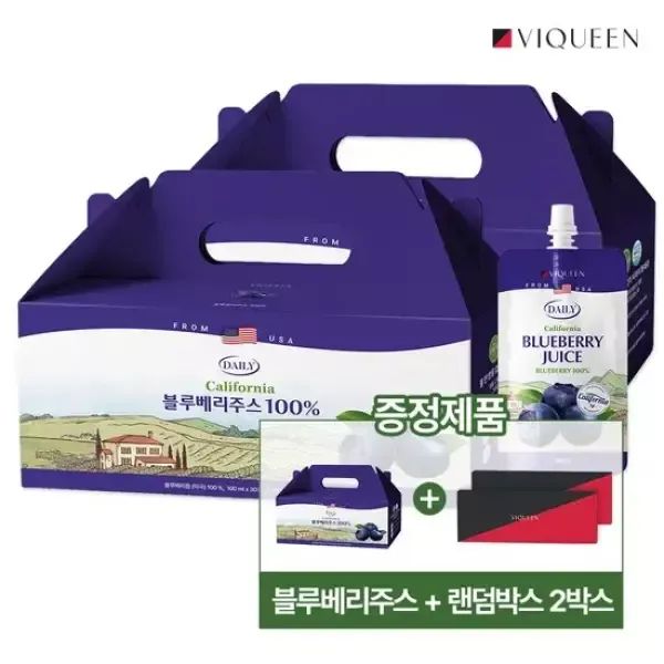 상품 이미지: 바이퀸 [2+1] CJ단독 델리오 100 블루베리 주스 즙 원액 100ml 30포 샘플 2개추가)