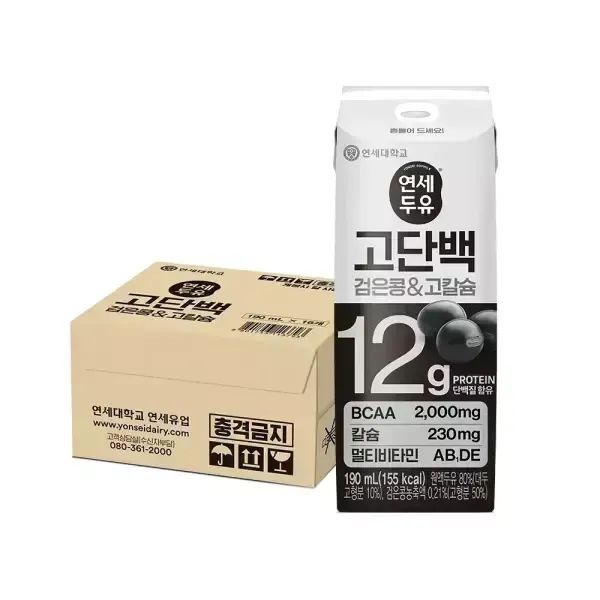 상품 이미지: [소비기한임박] 연세 고단백 검은콩 & 고칼슘 두유 190mL x 16