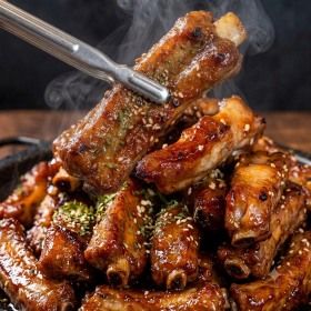 상품 이미지: 두툼 숯불 바베큐 쪽갈비 500gx3팩 / 전자레인지 딱 5분 간편 조리