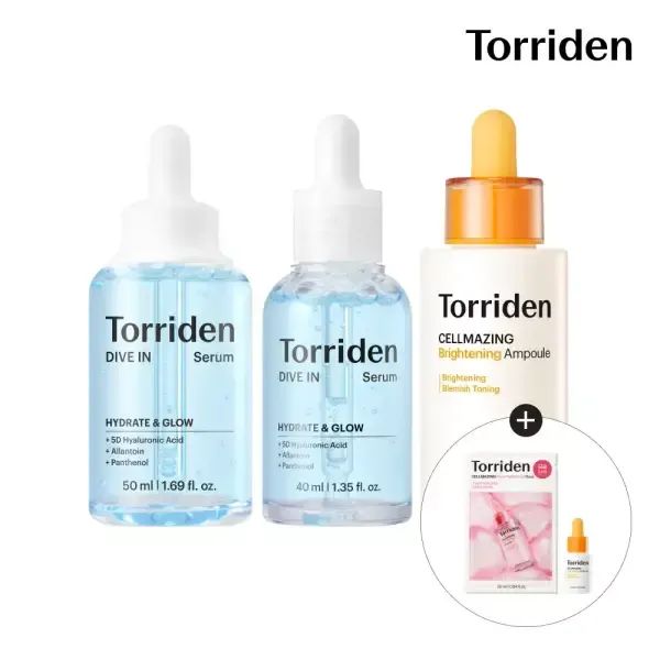상품 이미지: [SET] [NEW] 다이브인 저분자 히알루론산 세럼 50ml+40ml+셀메이징 비타앰플 30ml (+비타앰플 10ml+모공 마스크 1매)