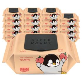 상품 이미지: 아기물티슈 (오늘만 전고객 19960원) 70평량 20팩 슈퍼대디 미스터펭 피치 캡형 70매 고평량
