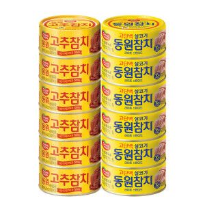 상품 이미지: 라이트스탠다드 참치 85g x 6캔 + 고추참치 85g x 6캔