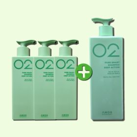 상품 이미지: 아모스 퓨어스마트 샴푸 딥액션 대용량 기획 2500g (본품500 X3개 +추가1000)