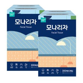 상품 이미지: 모나리자 미용티슈 300매 6입 2개 총12개 각티슈