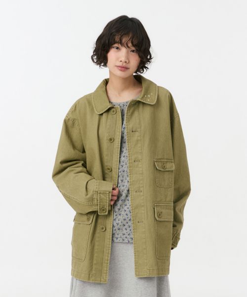 상품 이미지: STAR FLORAL WASHED COTTON JACKET, OLIVE