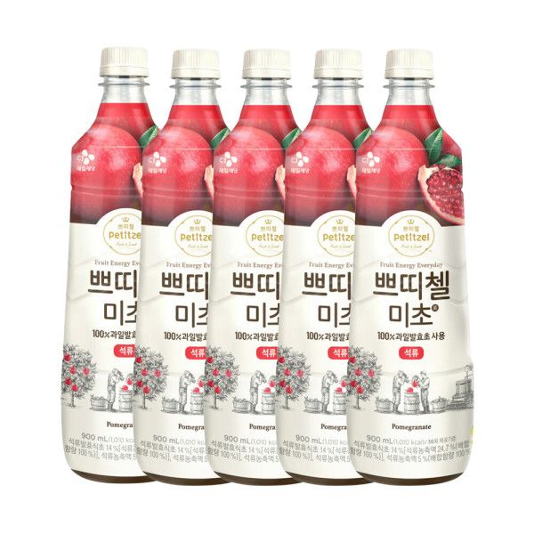 상품 이미지: 쁘띠첼 미초 석류 900ml 5개
