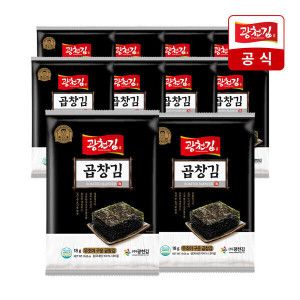 상품 이미지: (신선집중) 광천김 무조미 구운 곱창 전장김 18g 10봉 / 국산 고급원초 사용