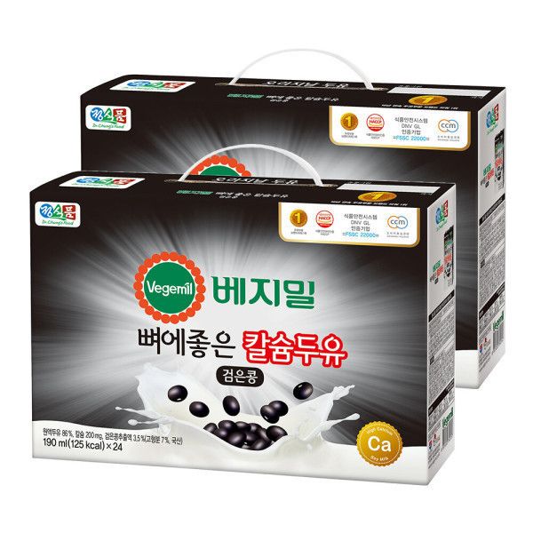 상품 이미지: 베지밀 뼈에좋은 칼슘 검은콩 두유 190ml 48팩 선물세트