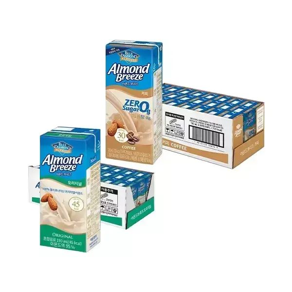 상품 이미지: 아몬드브리즈 오리지널 190ml, 24개 + 아몬드브리즈 커피 190ml, 24개
