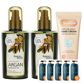 상품 이미지: 아르간 오일 헤어에센스 120ml 2개+핸드크림+샘플5매증정 (브랜드특가세일) / 헤어오일 세럼 손상모 끈적임X