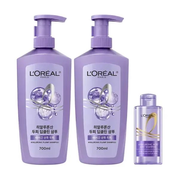 상품 이미지: 로레알파리 히알루로닉 플럼프 샴푸 700ml 2개 + HA 샴푸 80ml