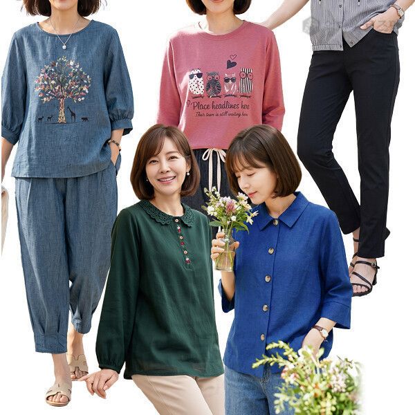 상품 이미지: 로즈맘 가을신상/시즌오프 노마진 인기상품 빅사이즈 티셔츠/블라우스/바지/민소매/잠옷/엄마옷/인견/의류