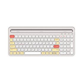 상품 이미지: 블루투스 키보드 v5.0 무선 무소음 게이밍 태블릿 스마트폰 핸드폰 거치대 PC 노트북 AP3406 (화이트)