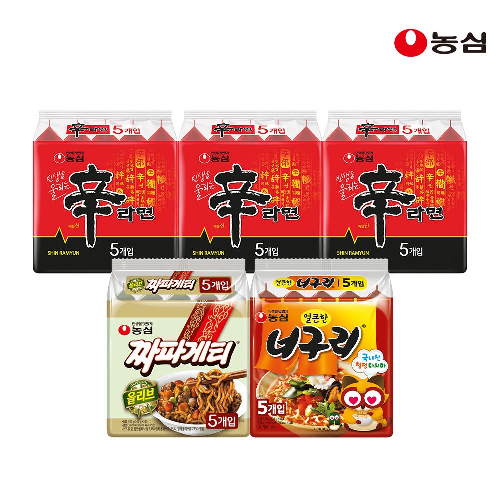 상품 이미지: 농심 신라면 15개+짜파게티 5개+얼큰한너구리 5개