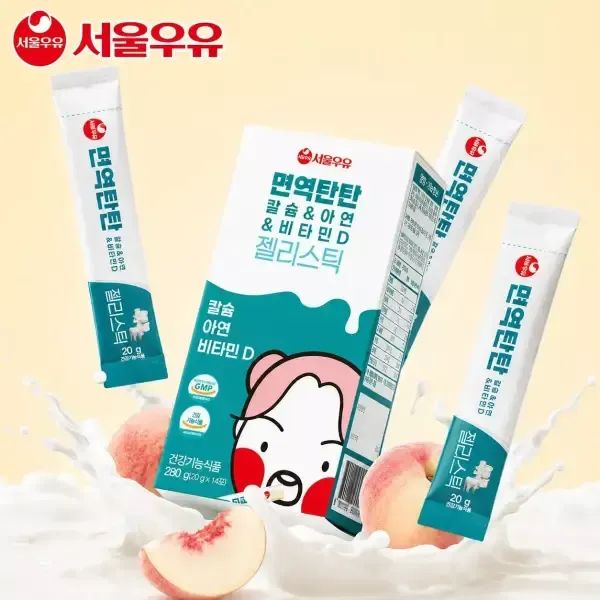 상품 이미지: 서울우유 면역탄탄 어린이 칼슘 영양제 영양 간식 젤리스틱 14포