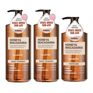 상품 이미지: 쿤달 허니앤마카다미아 네이처 샴푸 1058ml 2개+증정) 본품500ml  / 36시간 향기 지속