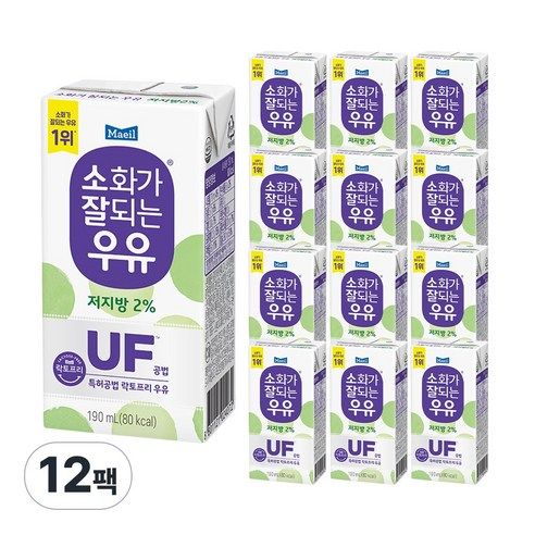 상품 이미지: 매일유업 소화가 잘되는 우유 저지방, 190ml, 12개