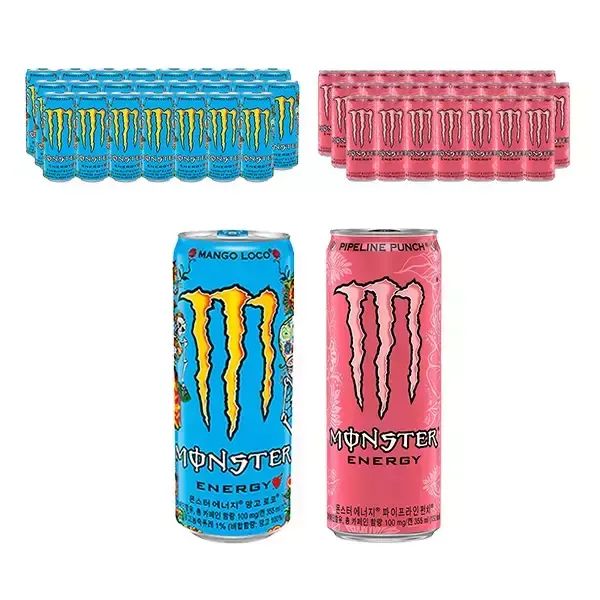 상품 이미지: 몬스터 에너지 망고로코, 355ml, 24개 + 몬스터 에너지 파이프라인펀치, 355ml, 24개