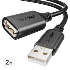 상품 이미지: 코드웨이 USB 2.0 연장케이블, 2개, 0.5m