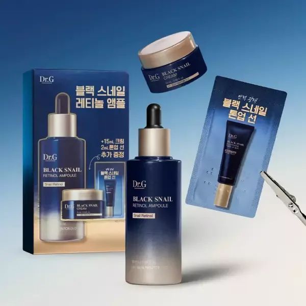 상품 이미지: 닥터지 블랙스네일 레티놀 앰플 50mL 기획세트 (+크림15mL+톤업선2mL)