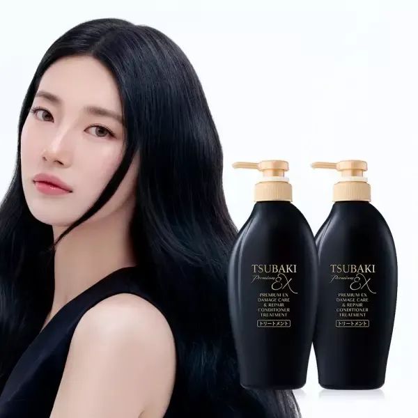 상품 이미지: 츠바키 프리미엄 EX 데미지케어 & 리페어 컨디셔너 트리트먼트 450ml 2개 + 츠바키 샤쉐 4매