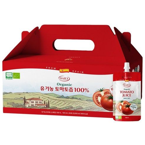 상품 이미지: 바이퀸 델리오 유기농 NFC 착즙 100% 레드 토마토 즙 주스, 100ml, 30개