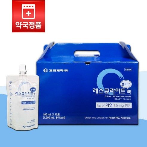 상품 이미지: 고려제약 레스큐라이트 플러스액 마시는 포도당 비타민 혼합음료 어린이, 1박스, 100ml