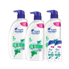 상품 이미지: 헤드앤숄더 쿨 멘솔 샴푸850ml 3개 + 미니샴푸 2개 s