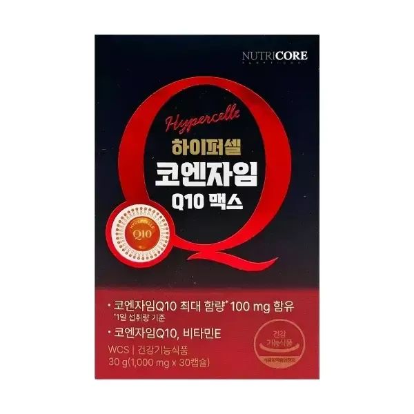 상품 이미지: 뉴트리코어 하이퍼셀 코엔자임Q10 맥스 1000mg x 30캡슐 x 1박스 -AO-