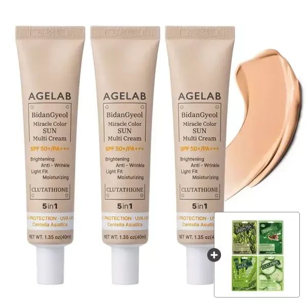 상품 이미지: [3개] (잡티커버) 올인원 비단결 선크림 SPF 50+PA+++ +진정팩 4매 증.정