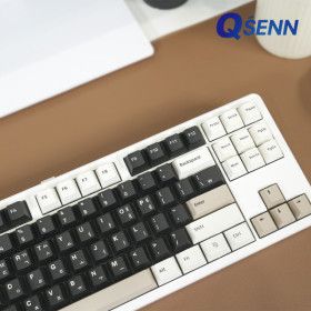 상품 이미지: QSENN Q87 PBT 풀윤활 가스켓 유무선 기계식 키보드 크림치즈 하이무 저소음 바다소금축
