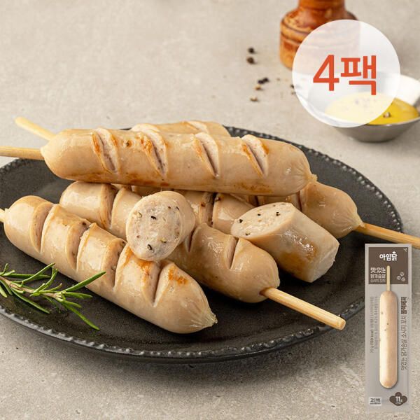 상품 이미지: [아임닭] 맛있는 닭가슴살 소시지 꼬치 블랙페퍼 70g 4팩