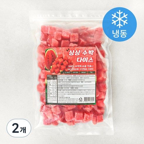 상품 이미지: 지엔씨푸드 싱싱 수박다이스 (냉동), 2개, 1kg