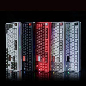 상품 이미지: PMO 오로라80 무선 기계식 키보드 알루미늄 FR4정위판 8000mAh RGB 87키 화이트축