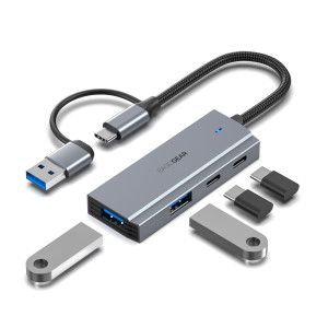 상품 이미지: 4in1 듀얼커넥터 USB 3.0 노트북 C타입 멀티 허브