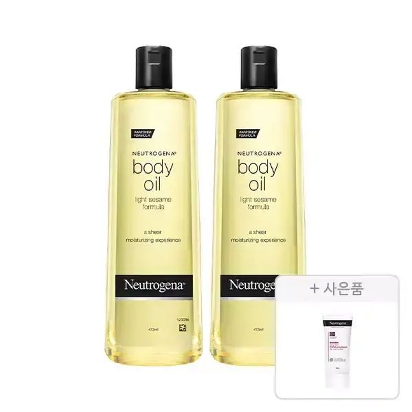 상품 이미지: 뉴트로지나 바디 오일 473ml, 2개 + 증정(인텐스 리페어 시카 에멀젼 88ml, 1개)