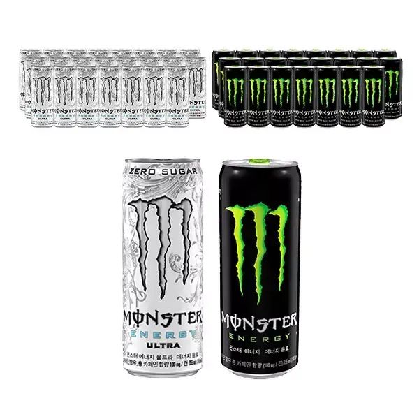 상품 이미지: 몬스터 에너지 울트라, 355ml, 24개 + 몬스터 에너지 그린, 355ml, 24개