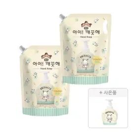 상품 이미지: 아이깨끗해×포차코 대용량 핸드워시, 순, 1.8L, 2개 + 증정(포차코 핸드위시 공용기, 490ml, 1개)