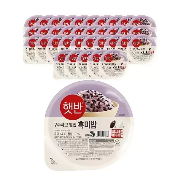 상품 이미지: CJ 햇반 흑미밥, 210g, 36개