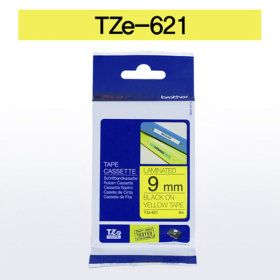 상품 이미지: 부라더정품 라벨테이프 9mm TZe-621 노랑바탕검정글씨