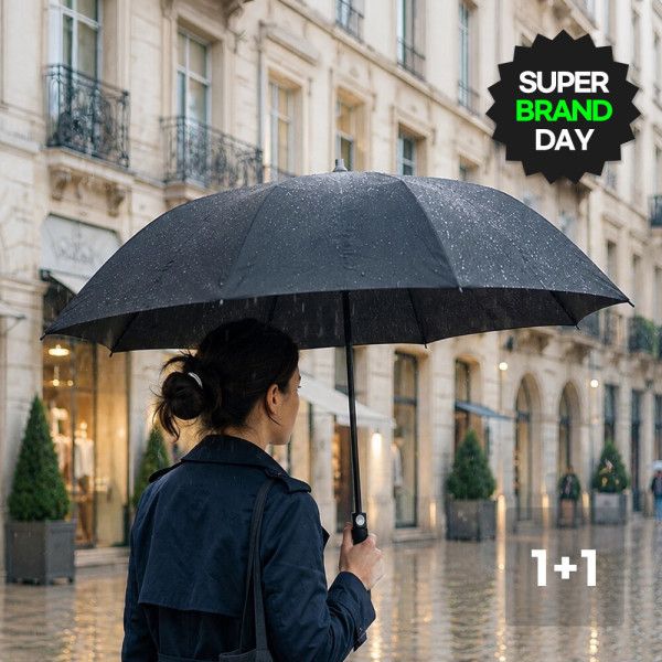 상품 이미지: 1+1 디유 정품 초대형 원터치 자동 장우산 튼튼한 장마 골프 대형 우산 120cm 블랙