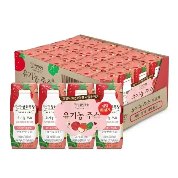 상품 이미지: 상하목장 유기농 주스 사과딸기케일 125ml, 24개