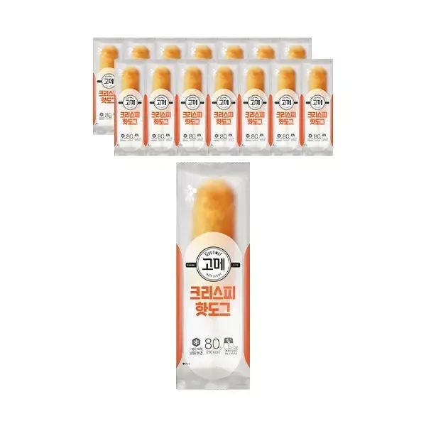 상품 이미지: CJ 고메 핫도그 크리스피 400g(80g 5입), 3개 (총 15개)